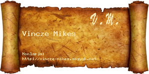Vincze Mikes névjegykártya