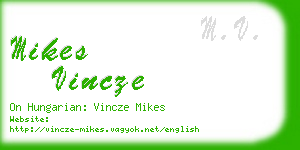mikes vincze business card